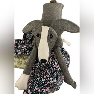 NEW NWT Sweet Handmade Large Whippet Warmers Greyhound Dog Gray Plush OOAK RARE